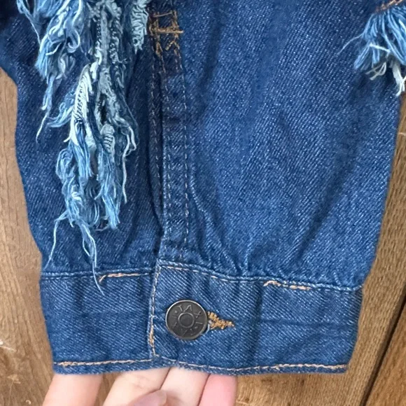 Fringe Denim Jean Jacket - Picture 7 of 9